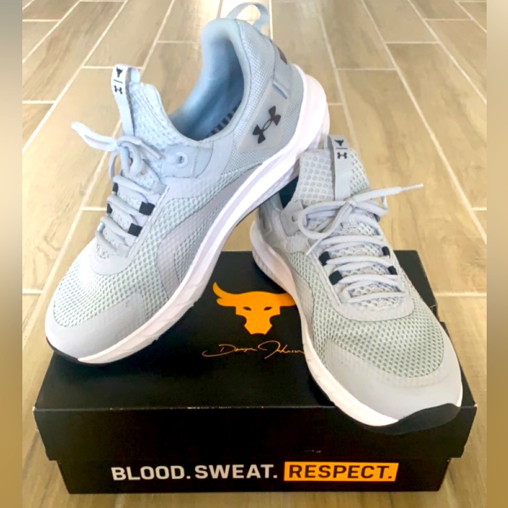 Under Armour Project Rock men’s sneakers. Color: grey. Size: 12